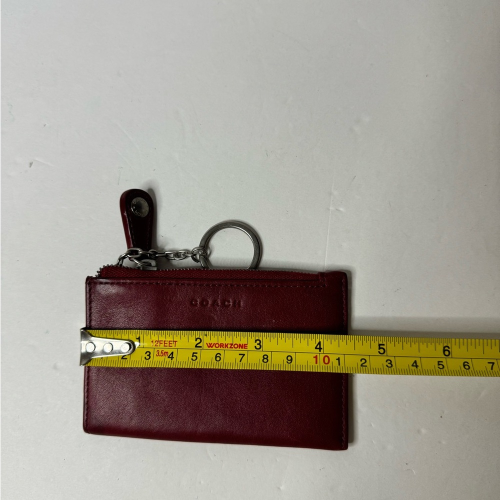 VTG Coach Leather Wallet Cardholder With Metal Zip Deep Red - Picture 9 of 10